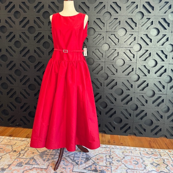 NWT Karl Lagerfeld Paris | Taffeta Drop-Waist Ball Gown - Picture 4 of 14